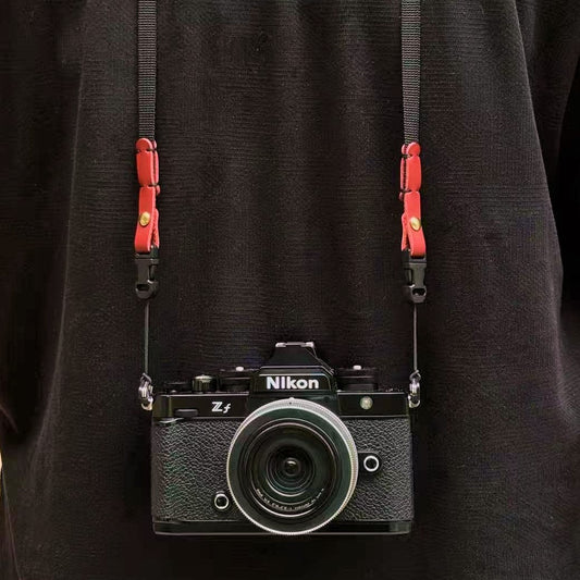 Canvas Camera Strap with Leather Connectors – 95cm Slim Neck Strap