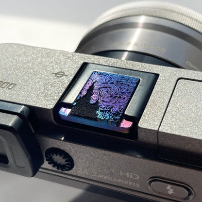 close-up starry night titanium fui x100vi camera hot shoe cover