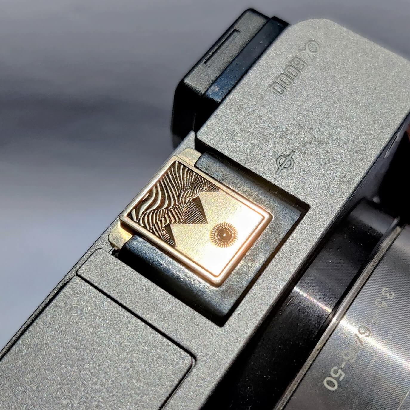 brass camera hot shoe cover compatible with Fujifilm