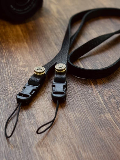 Black Full-Grain Leather Camera Strap - Quick Release