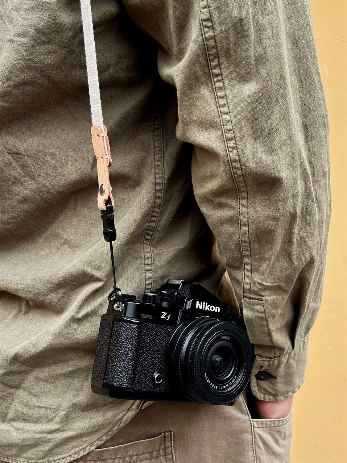 White Canvas Camera Strap – 95cm Slim Rope Style